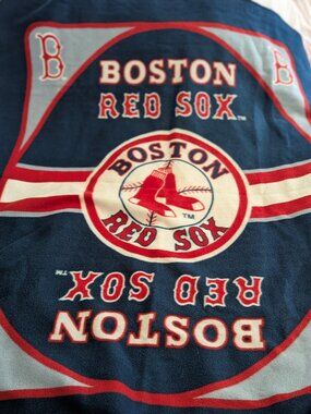 Boston Red Sox Navy Red Logo Fleece Blanket 46x52